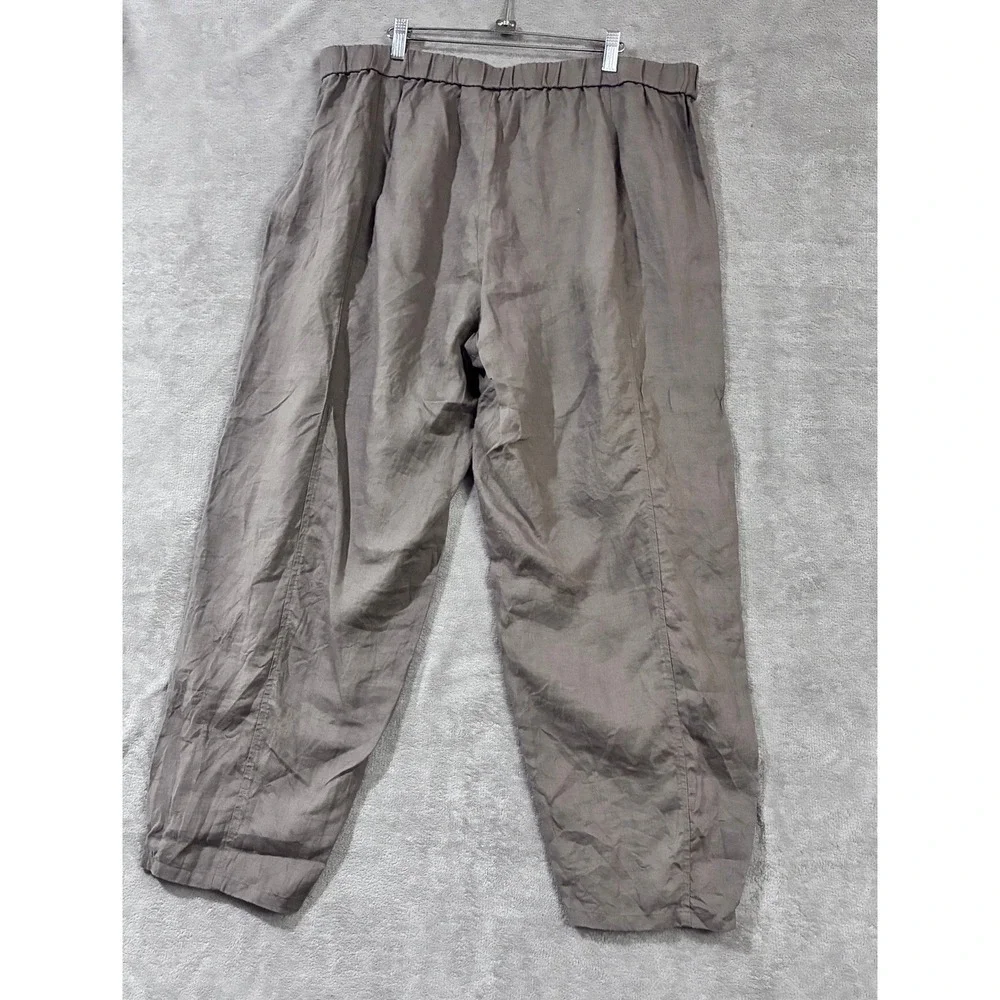 Eileen Fisher Linen Pants XL Neutral Lagenlook Capsule Sustainable Minimalist